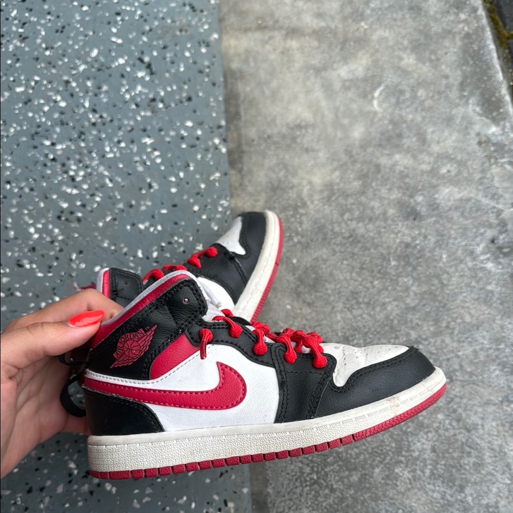 Kids Black and Red Nike Jordan Sneakers